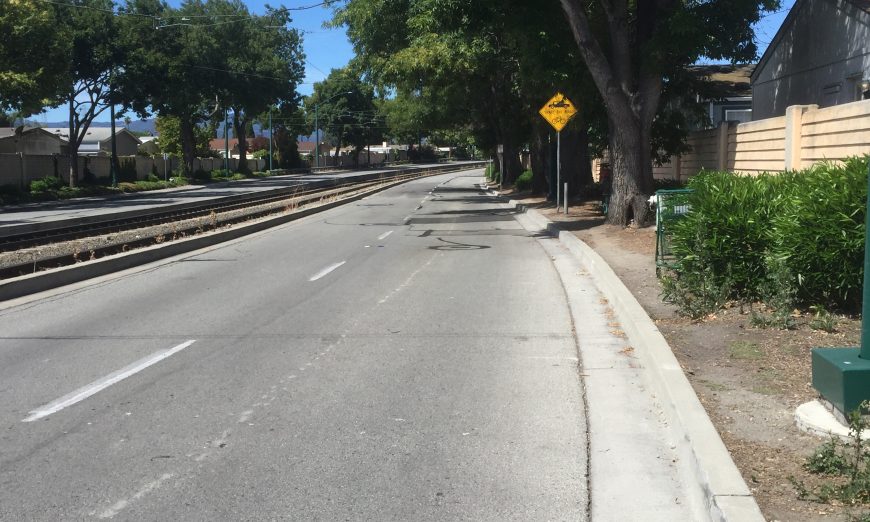 Sunnyvale Closes Lane, Creates Temporary Sidewalk On Tasman Drive