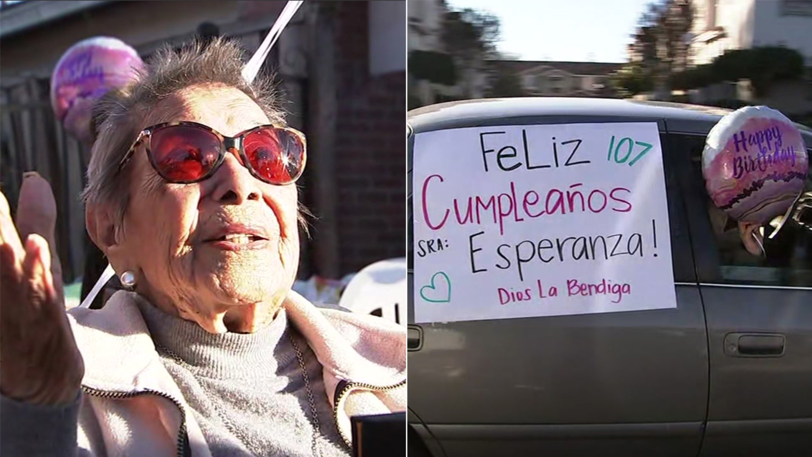 Santa Clara grandmother celebrates 107th birthday with car caravan