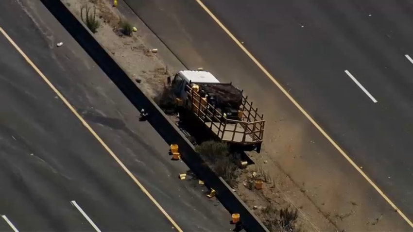 Crash, bleach spill shuts down lanes of I-280 in the Los Altos Hills area