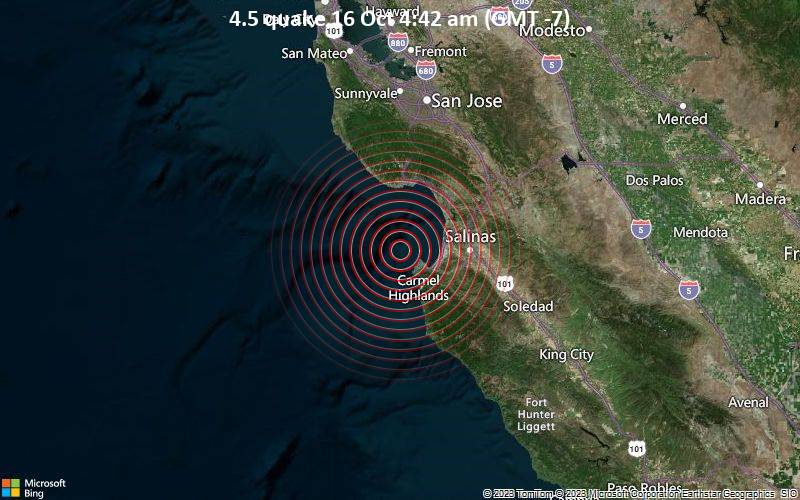 Small earthquake rattles Salinas area Monday afternoon