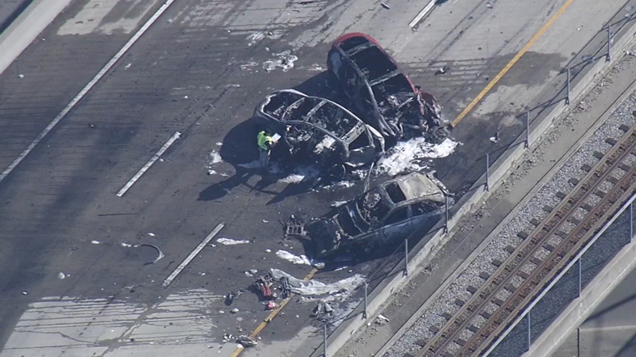 Adult and Child Killed in Fiery Four-Vehicle Crash on Highway 87 in San Jose