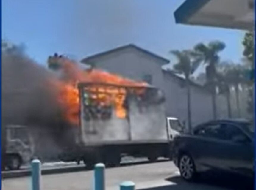 Fire Crews Battle Truck Blaze in San Jose